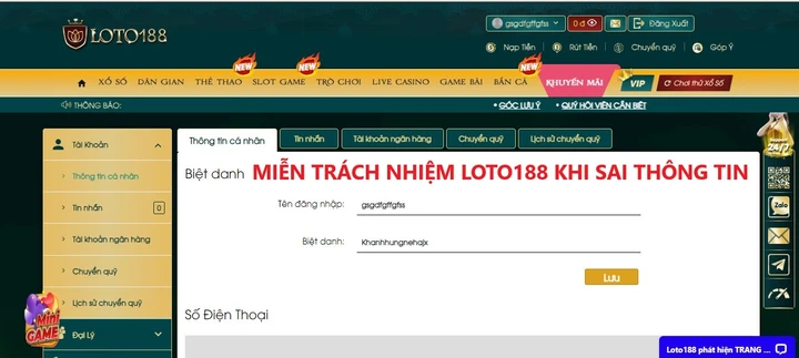 Tổng hợp trường hợp Miễn trừ trách nhiệm loto188
