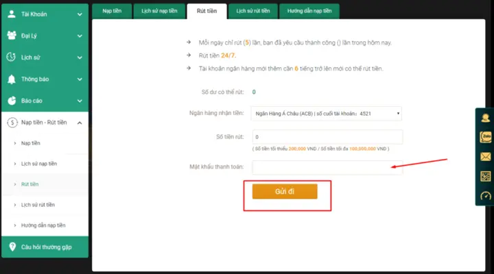 Hướng dẫn tân binh cách rút tiền loto188 nhanh chóng