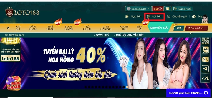 Kinh nghiệm rút tiền loto188 nhanh không bị lỗi