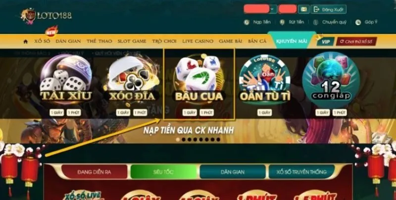 Làm quen với game Bầu cua 1 giây Loto188