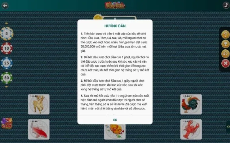 Hướng dẫn chơi Bầu cua 1 giây Loto188