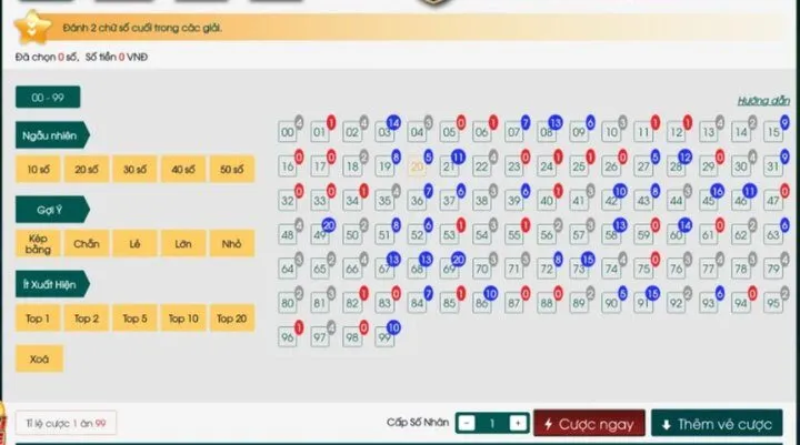 Tạo dàn đề xổ số VIP Loto188 và quay thử