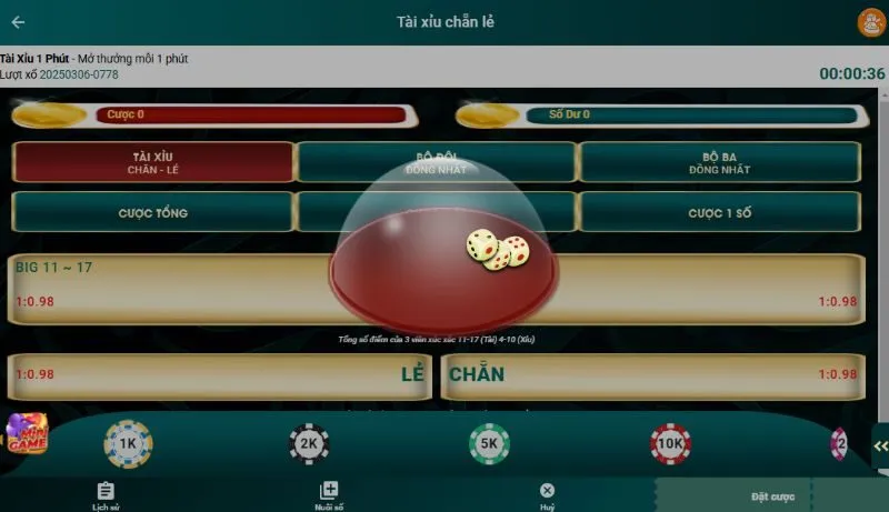 Mẹo tham gia Tài xỉu 1 phút Loto188 tăng tỷ lệ thắng