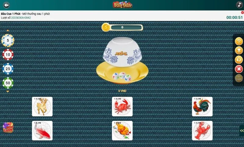 Hướng dẫn chi tiết chơi Bầu Cua 1 phút Loto188