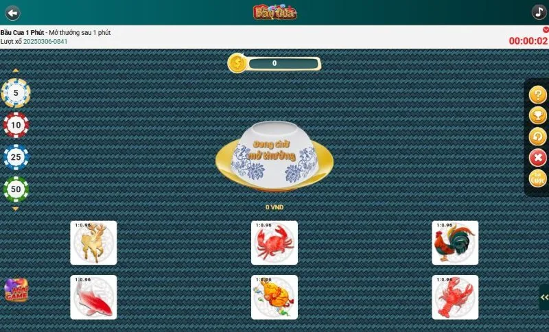 Luật chơi Bầu cua 1 phút Loto188